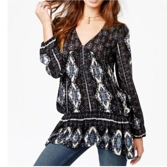 Free People Down By The Bay Mini Dress Top Women's S Blue Boho Chic Whimsigoth - Picture 10 of 10